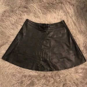 H&M Skater Faux Leather Skirt
